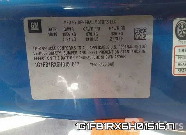1G1FB1RX6H0151617 фото 10