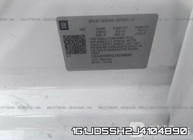 1G1JD5SH2J4104890 фото 10