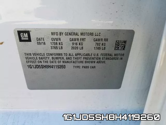 1G1JD5SH8H4119260 фото 2