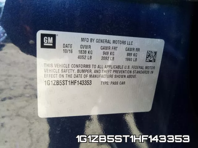 1G1ZB5ST1HF143353 фото 2