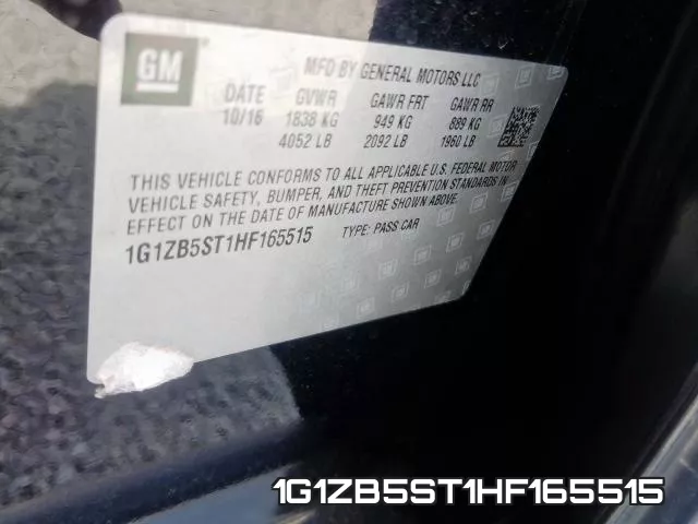 1G1ZB5ST1HF165515 фото 2