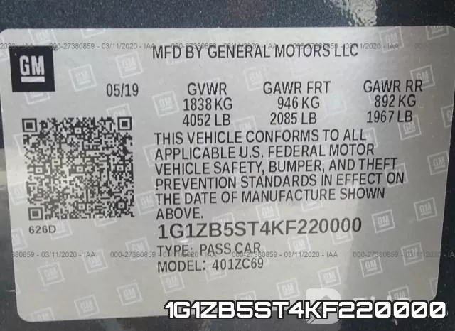 1G1ZB5ST4KF220000 фото 10
