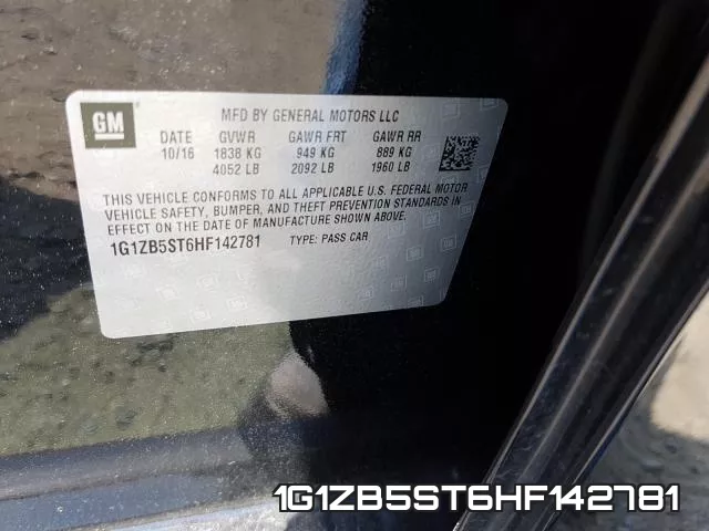 1G1ZB5ST6HF142781 фото 2