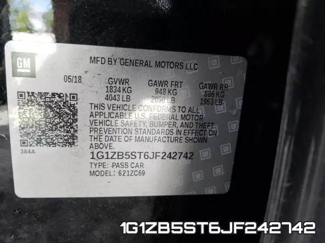 1G1ZB5ST6JF242742 фото 2
