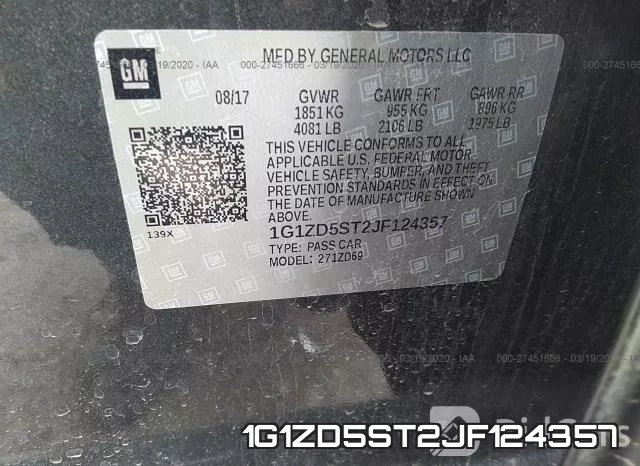 1G1ZD5ST2JF124357 фото 10