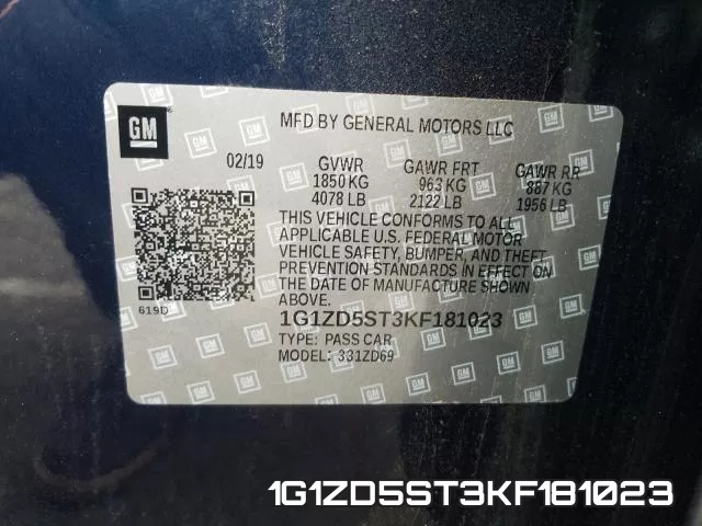 1G1ZD5ST3KF181023 фото 2