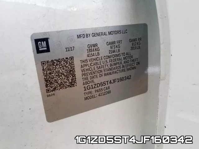1G1ZD5ST4JF160342 фото 2
