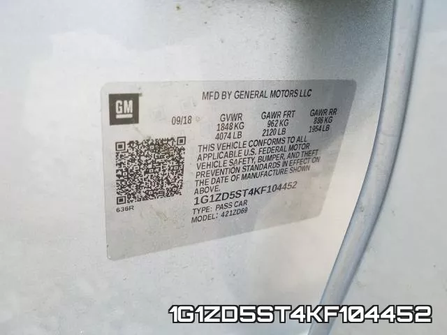 1G1ZD5ST4KF104452 фото 2