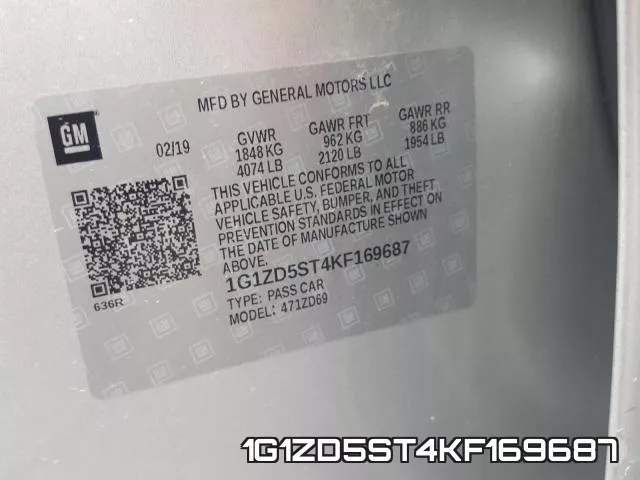 1G1ZD5ST4KF169687 фото 2