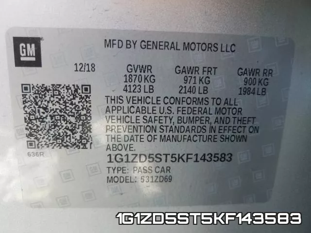 1G1ZD5ST5KF143583 фото 2