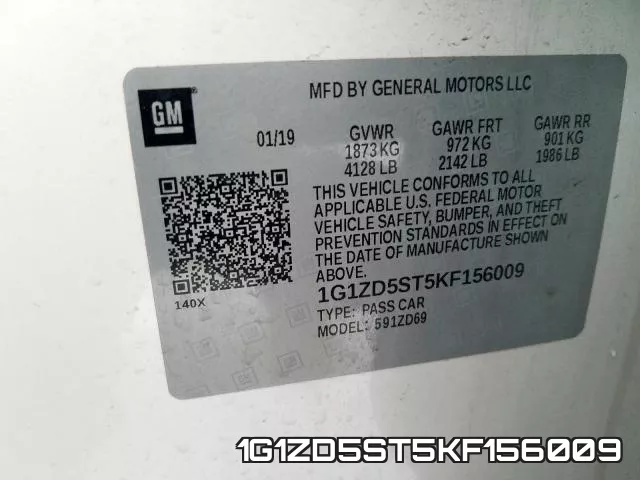 1G1ZD5ST5KF156009 фото 2