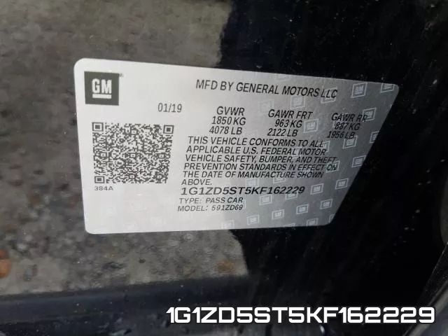 1G1ZD5ST5KF162229 фото 2