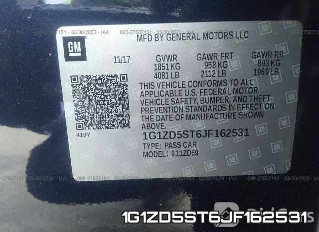 1G1ZD5ST6JF162531 фото 10