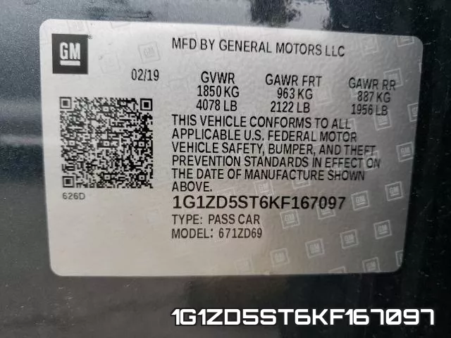 1G1ZD5ST6KF167097 фото 2