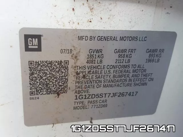 1G1ZD5ST7JF267417 фото 2
