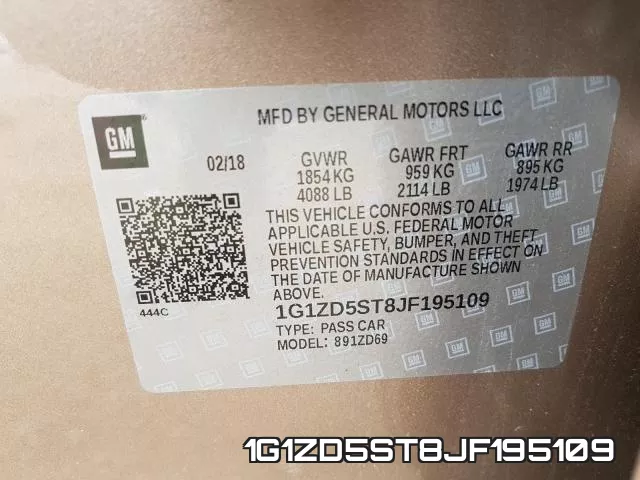 1G1ZD5ST8JF195109 фото 2