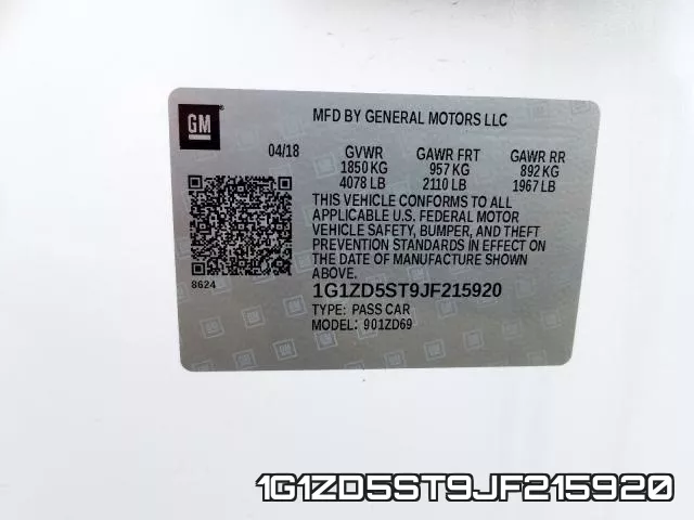 1G1ZD5ST9JF215920 фото 2