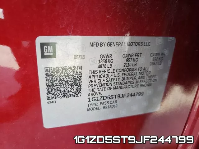 1G1ZD5ST9JF244799 фото 2