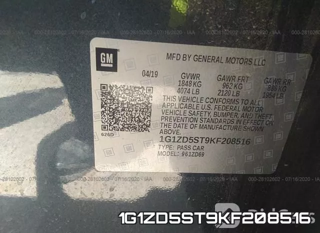 1G1ZD5ST9KF208516 фото 10