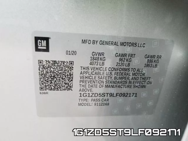 1G1ZD5ST9LF092171 фото 2
