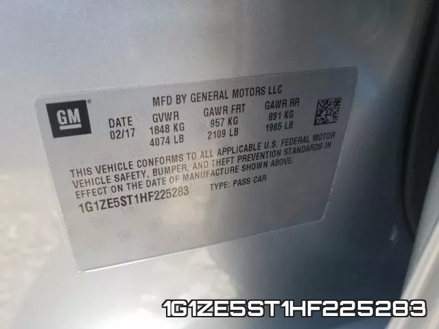 1G1ZE5ST1HF225283 фото 2