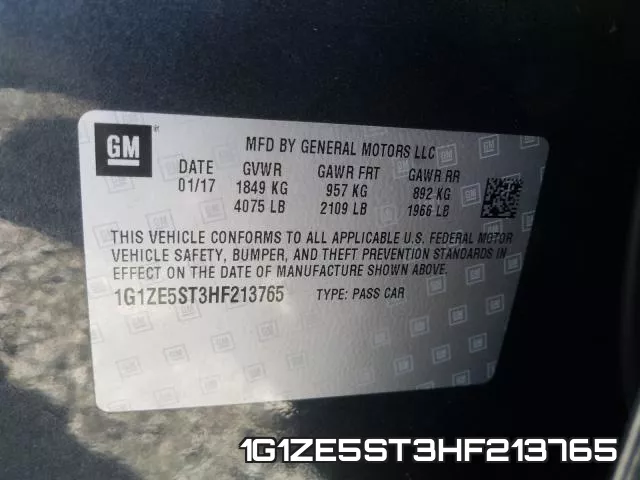 1G1ZE5ST3HF213765 фото 2
