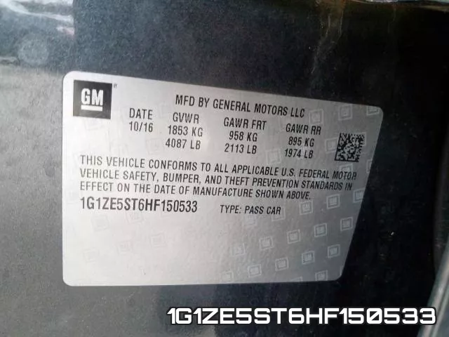 1G1ZE5ST6HF150533 фото 2