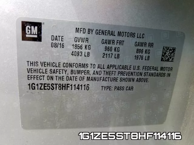 1G1ZE5ST8HF114116 фото 2