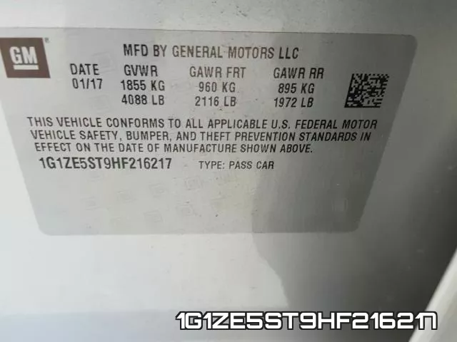 1G1ZE5ST9HF216217 фото 2