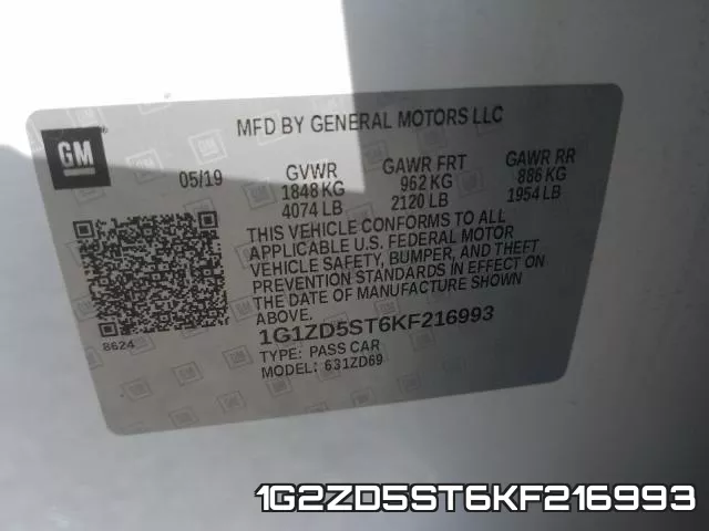 1G2ZD5ST6KF216993 фото 2