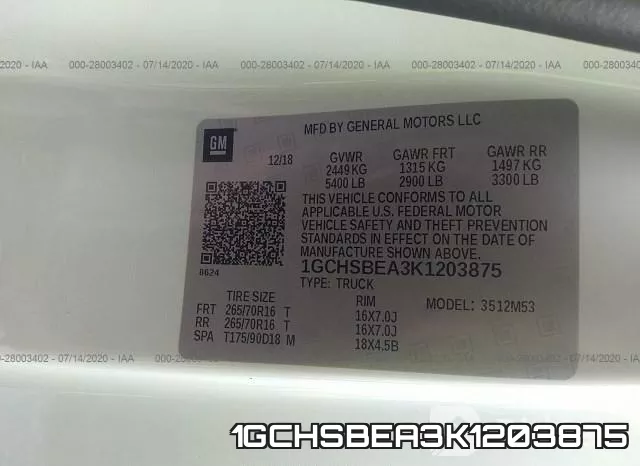 1GCHSBEA3K1203875 фото 10