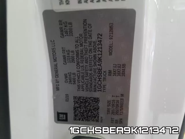 1GCHSBEA9K1213472 фото 2