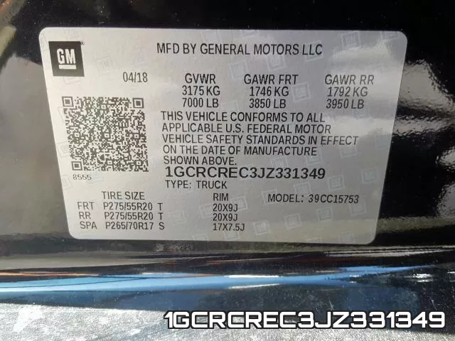 1GCRCREC3JZ331349 фото 2