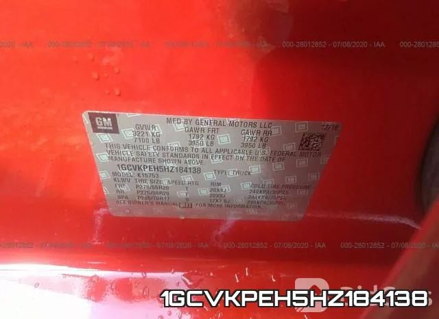 1GCVKPEH5HZ184138 фото 10