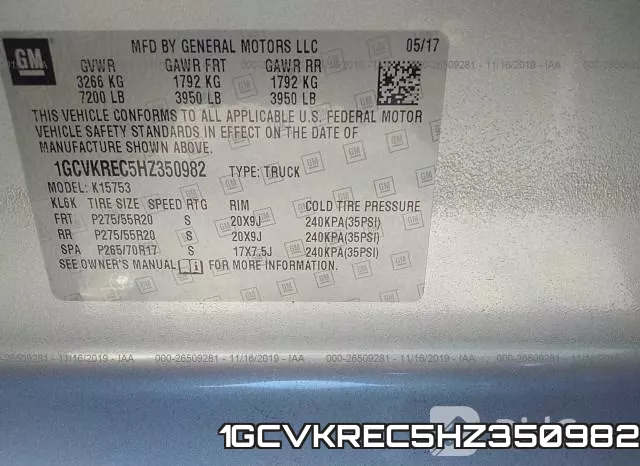 1GCVKREC5HZ350982 фото 10