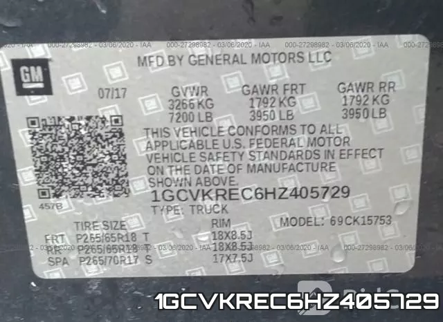 1GCVKREC6HZ405729 фото 10