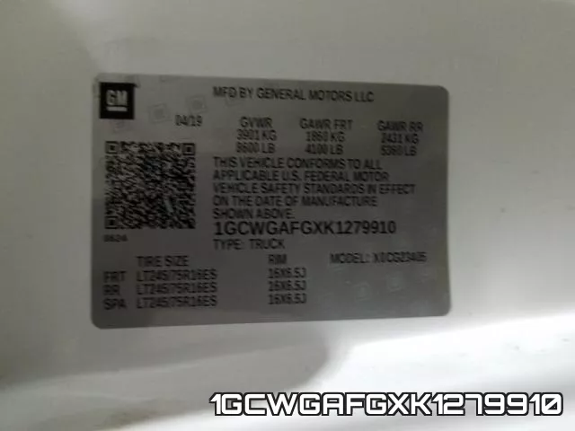 1GCWGAFGXK1279910 фото 2