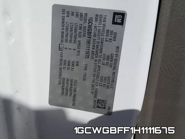 1GCWGBFF1H1111675 фото 2