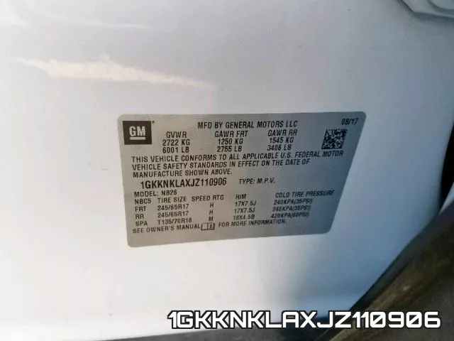 1GKKNKLAXJZ110906 фото 2