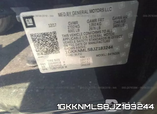 1GKKNMLS8JZ183244 фото 10