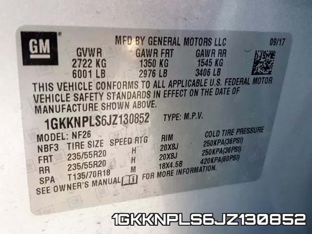 1GKKNPLS6JZ130852 фото 2
