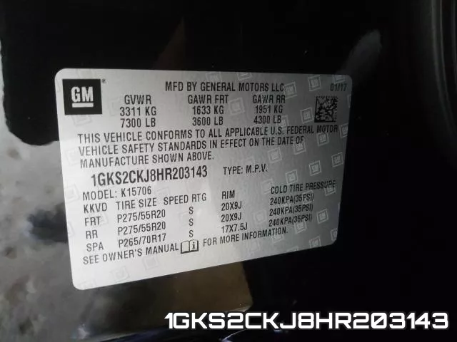 1GKS2CKJ8HR203143 фото 2