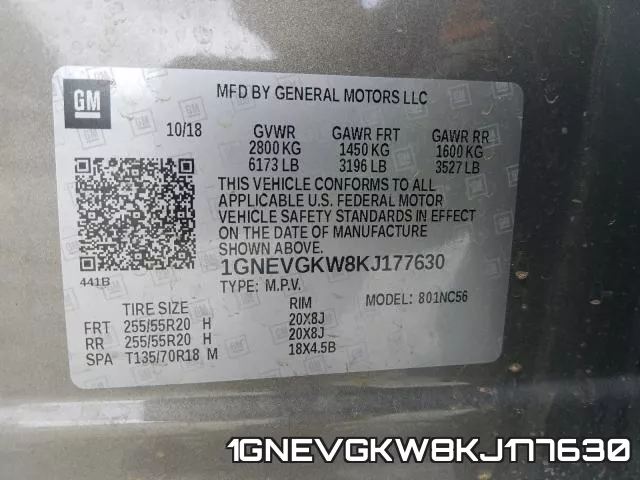 1GNEVGKW8KJ177630 фото 2