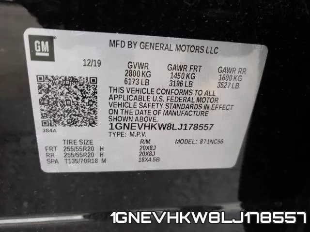 1GNEVHKW8LJ178557 фото 2