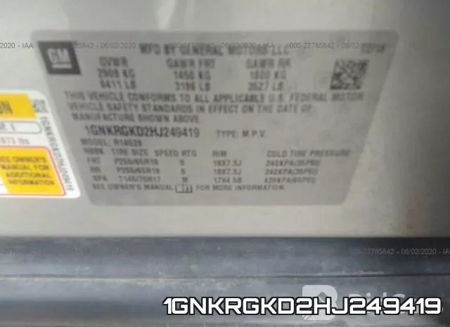 1GNKRGKD2HJ249419 фото 10