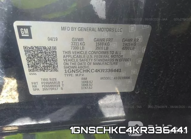 1GNSCHKC4KR336441 фото 10