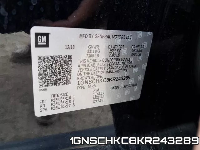 1GNSCHKC8KR243289 фото 2