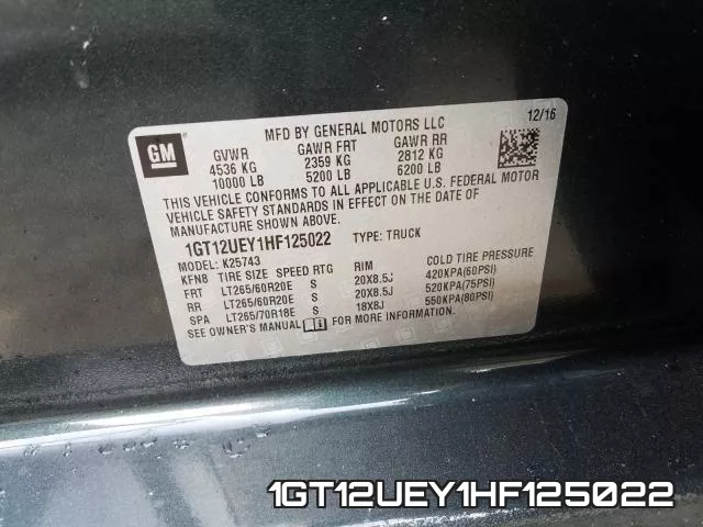 1GT12UEY1HF125022 фото 2