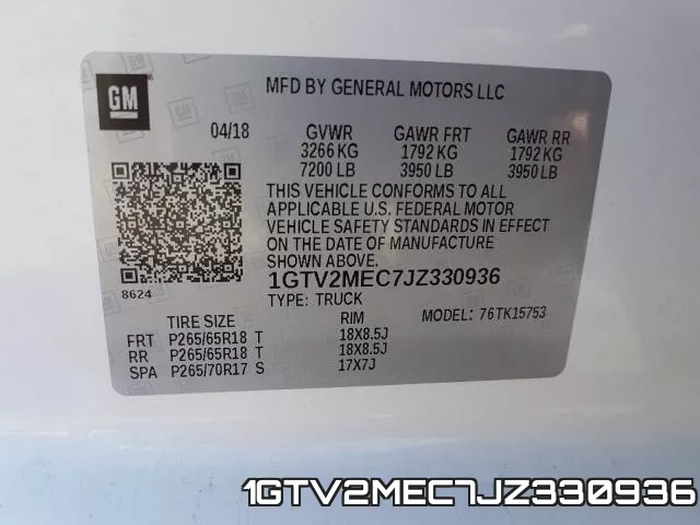 1GTV2MEC7JZ330936 фото 2