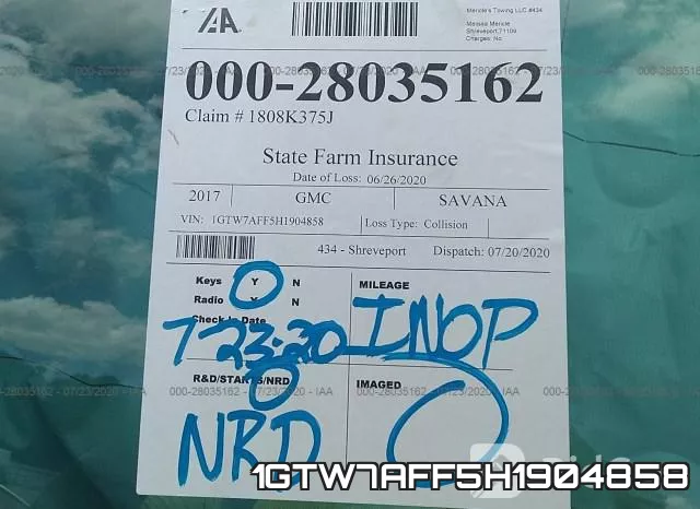 1GTW7AFF5H1904858 фото 8